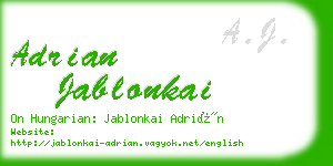 adrian jablonkai business card